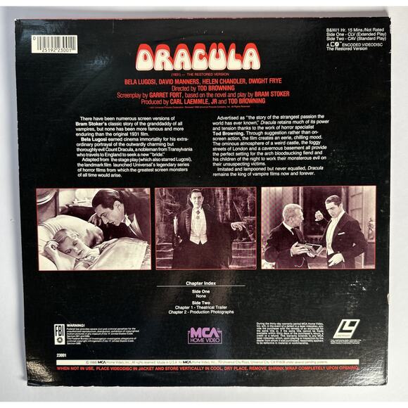 Dracula: The Restored Version: Encore Edition Bella Lugosi Bram Stoker - Picture 3 of 5
